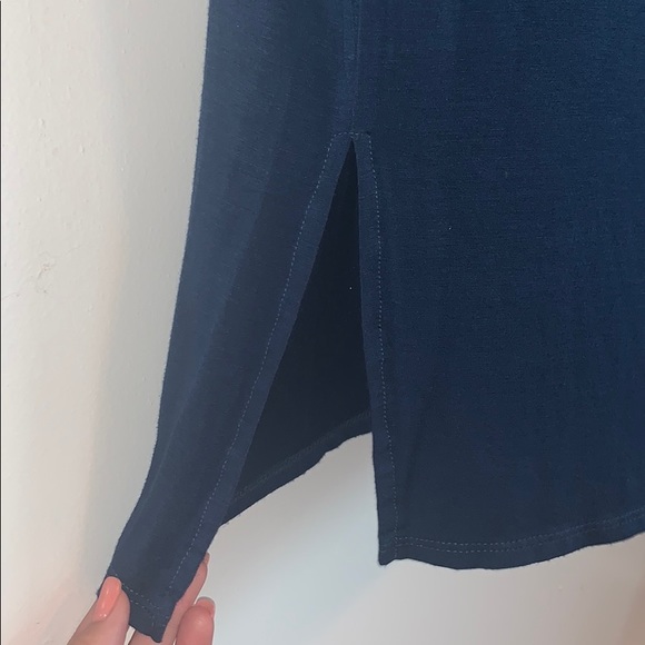 Blue ombré midi length dress with quarter sleeves - Picture 5 of 6